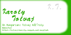 karoly tolvaj business card